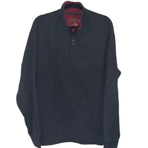 Orvis Dark Gray Quarter Zip Pullover Sweater Sz M
